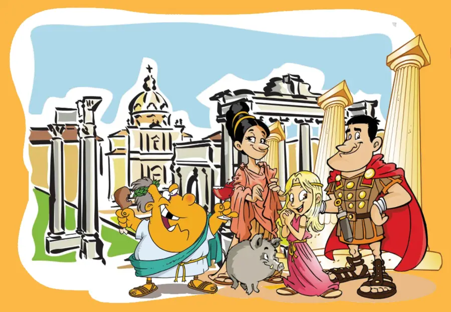 A family enjoying a tour in Rome